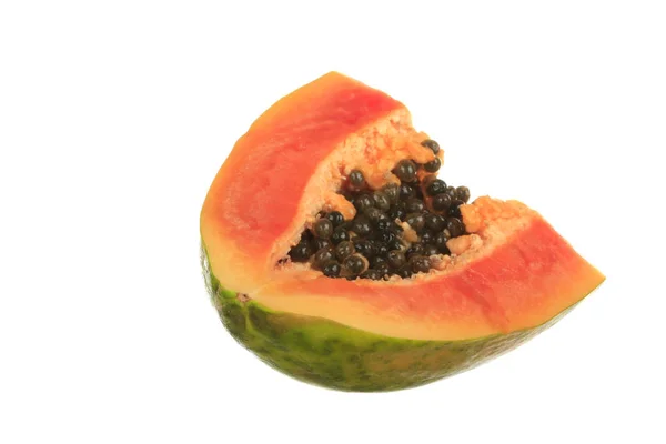 Papaya Frutta Isolata Sfondo Bianco — Foto Stock