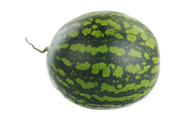 Gestreifte Wassermelonenfrucht Isoliert Auf Weiß — Stockfoto