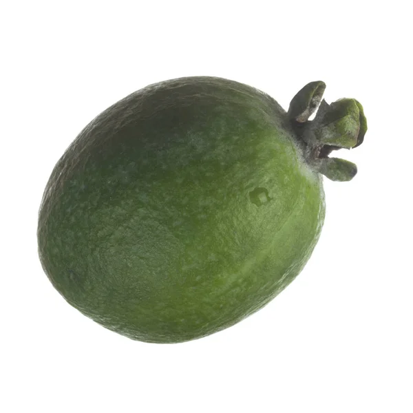 Feijoa Fresco Isolado Sobre Fundo Branco — Fotografia de Stock