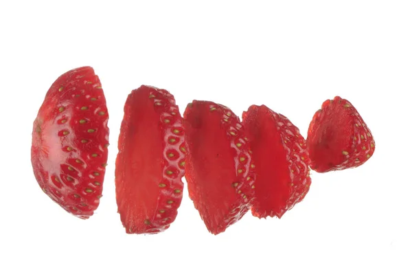 Cut Strawberry Isolated White Background — Stock Photo, Image