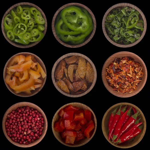 Zbliżenie Miski Przyprawami Warzywami — Zdjęcie stockowe
