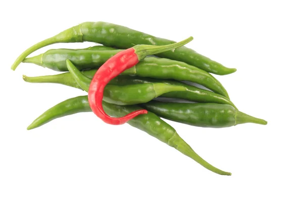 Cayenne Chili Peppers Isolated White Background — Stock Photo, Image