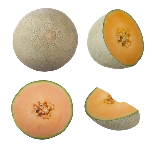 Nahaufnahme Von Melone Isoliert Auf Weißem Hintergrund — Stockfoto