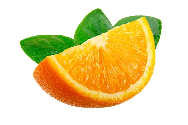 Κοντινά Πλάνα Πορτοκαλιού Απομονωμένα Λευκό — Φωτογραφία Αρχείου