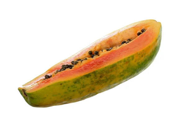 Fruta Mamão Isolada Sobre Fundo Branco — Fotografia de Stock