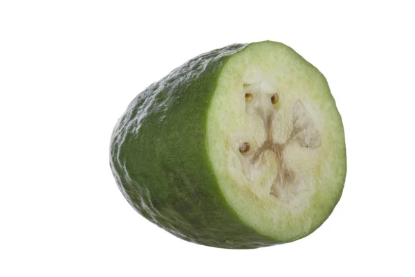 Feijoa Fresco Isolado Sobre Fundo Branco — Fotografia de Stock