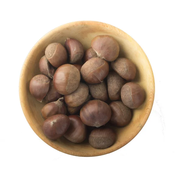 Castagne Isolate Sfondo Bianco — Foto Stock