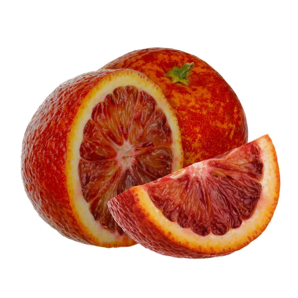 Vértes Vörös Narancs Izolált Fehér Alapon — Stock Fotó