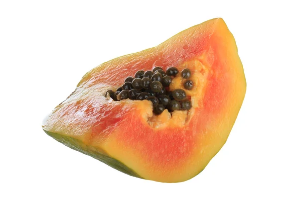 Fructe Papaya Izolate Fundal Alb — Fotografie, imagine de stoc