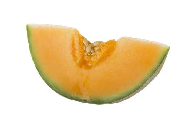 Gros Plan Melon Isolé Sur Fond Blanc — Photo