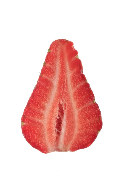 Strawberry Piece Isolated White Background — Stock Photo, Image