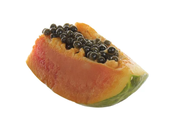 Papaya Fruit Geïsoleerd Witte Achtergrond — Stockfoto