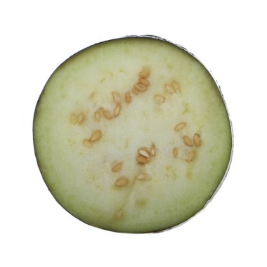 Patlıcan dilim beyaz arka plan üzerinde izole