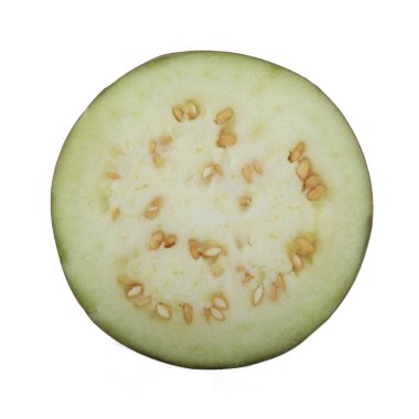 Patlıcan dilim beyaz arka plan üzerinde izole