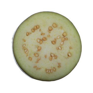 Patlıcan dilim beyaz arka plan üzerinde izole