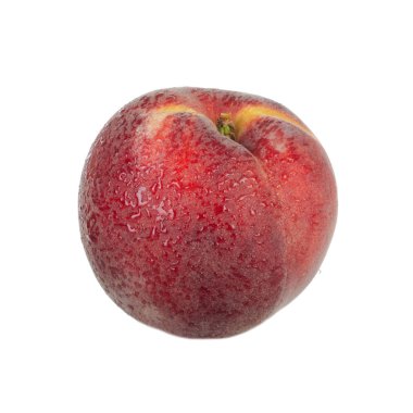 Beyaz üzerinde izole şeftali closeup 