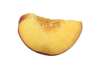 Olgun şeftali izole üzerinde beyaz arka plan dilimlenmiş