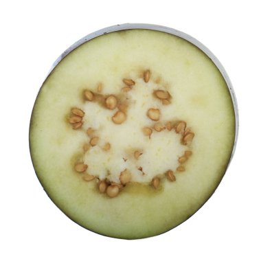 Patlıcan dilim beyaz arka plan üzerinde izole