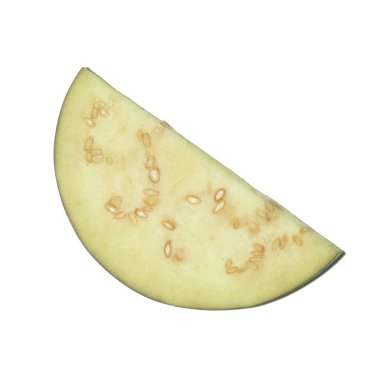 Patlıcan dilim beyaz arka plan üzerinde izole