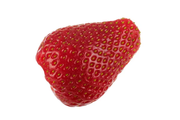 Reife Rohe Erdbeere Isoliert Auf Weißem Hintergrund — Stockfoto