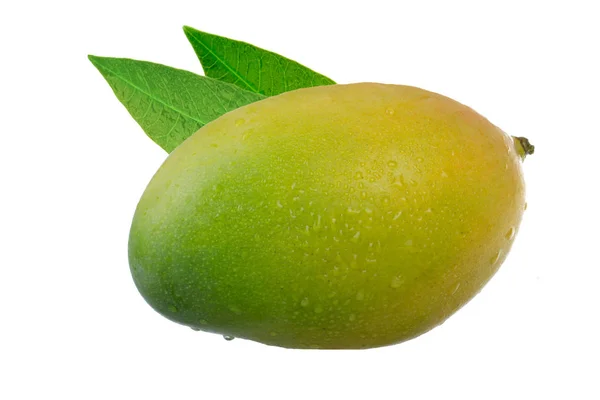 Owoce Świeże Surowe Mango Białym Tle — Zdjęcie stockowe