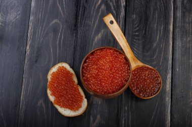 Kırmızı havyar yakın çekim 