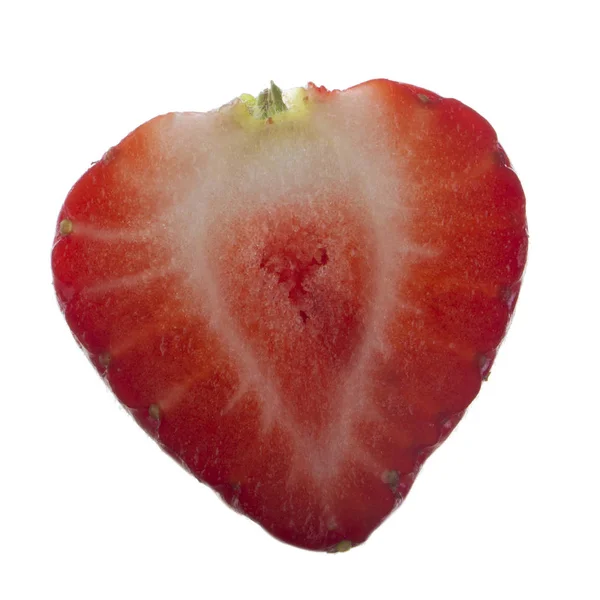 Süße Rote Reife Erdbeere Nahsicht — Stockfoto
