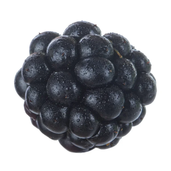 Ripe Sweet Blackberry Isolated White Background Close — Stock Photo, Image