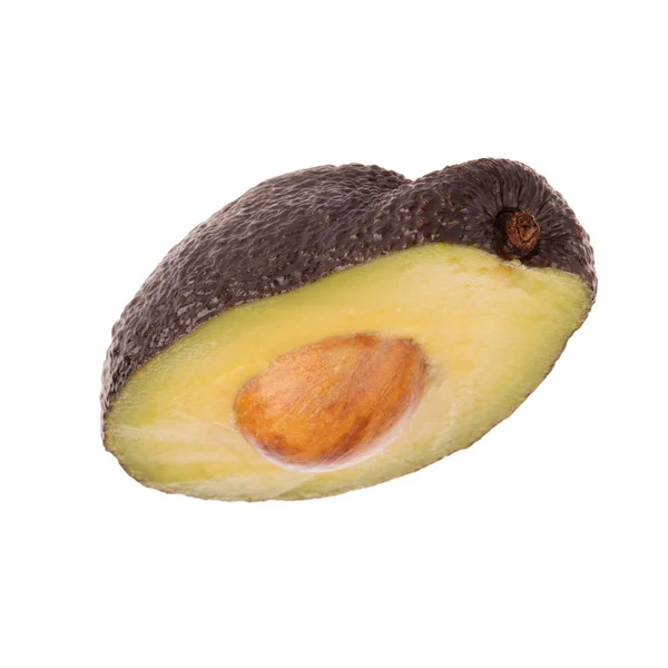 Rijpe Lekkere Avocado Geïsoleerd Witte Achtergrond Close — Stockfoto