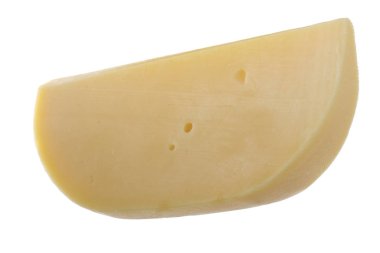 beyaz arka plan üzerinde izole peynir parçası, yakın çekim 