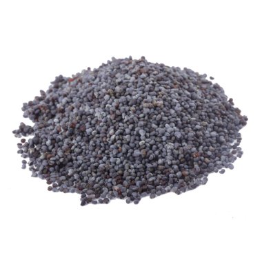 haşhaş tohumu beyaz zemin üzerine izole yığını