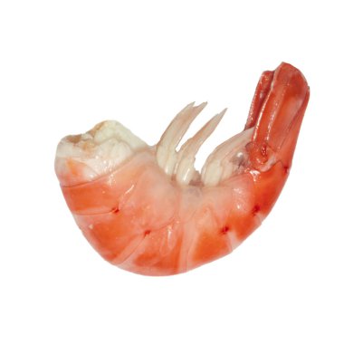 beyaz arka plan üzerinde izole haşlanmış karides