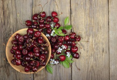 arka planda taze kiraz, yakın