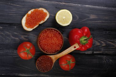 Kırmızı havyar yakın çekim 