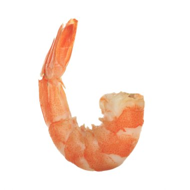 beyaz arka plan üzerinde izole haşlanmış karides