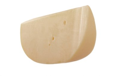 beyaz arka plan üzerinde izole peynir parçası, yakın çekim 