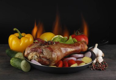 arka planda biftek gıda, yakın