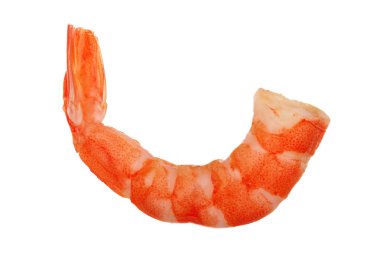 beyaz arka plan üzerinde izole haşlanmış karides