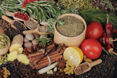 arka planda farklı baharatlar, yakın