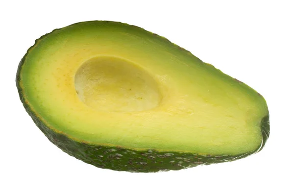 Rijpe Lekkere Avocado Geïsoleerd Witte Achtergrond Close — Stockfoto