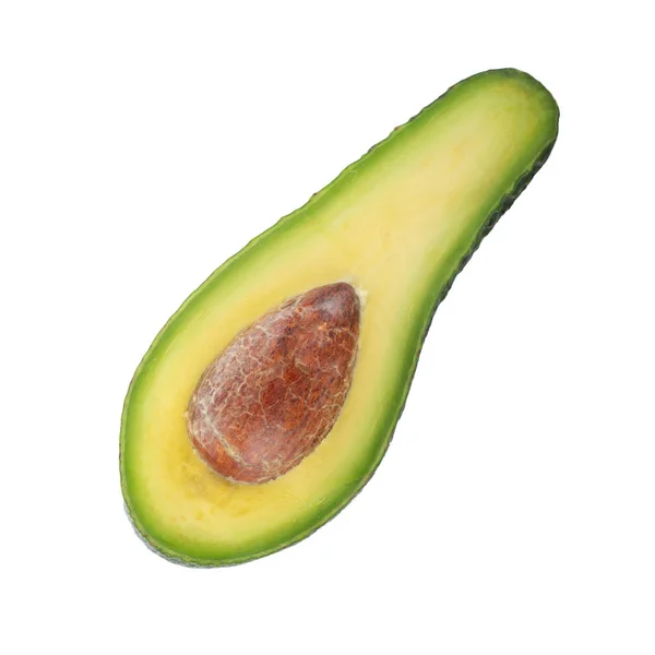 Avocado Gustoso Maturo Isolato Sfondo Bianco Primo Piano — Foto Stock