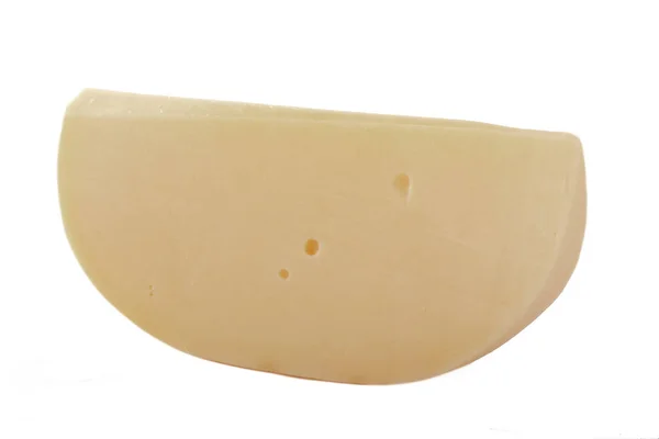 Pezzo Formaggio Isolato Sfondo Bianco Primo Piano — Foto Stock