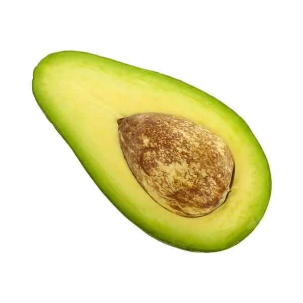 Rijpe Lekkere Avocado Geïsoleerd Witte Achtergrond Close — Stockfoto