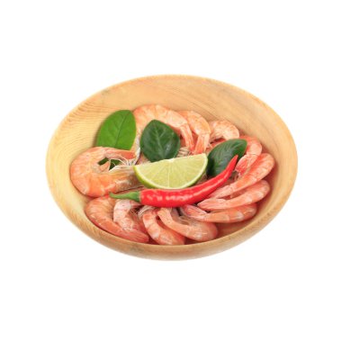 kireç ve biber ile haşlanmış karides üzerinde porsiyon