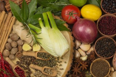 arka planda farklı baharatlar, yakın