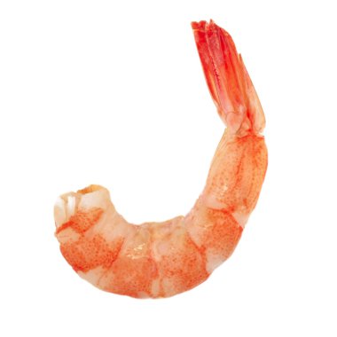 beyaz arka plan üzerinde izole haşlanmış karides