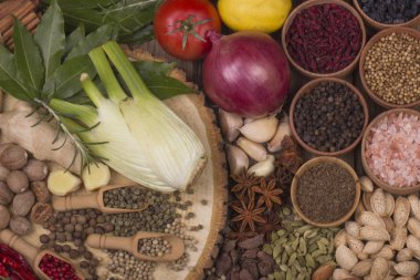 arka planda farklı baharatlar, yakın