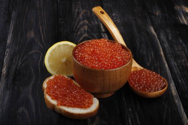 Kırmızı havyar yakın çekim 