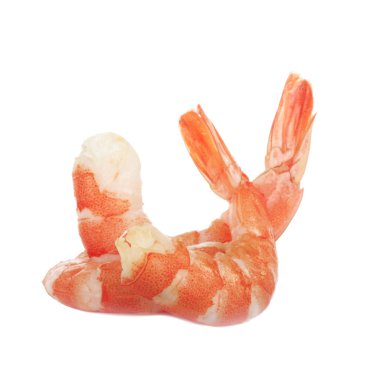 beyaz arka plan üzerinde izole haşlanmış karides