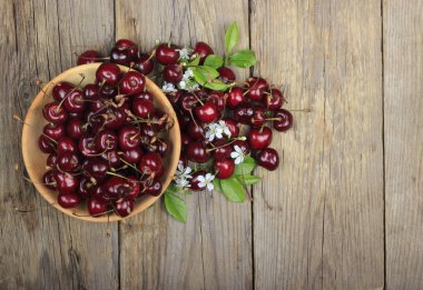 arka planda taze kiraz, yakın